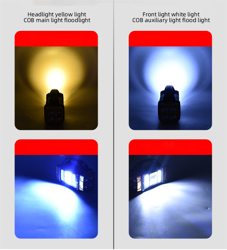 COB Multi-Functional Outdoor Emergency Portable Searchlight Solar Two-Color USB Rechargeable Outdoor Lighting Torch For Camping