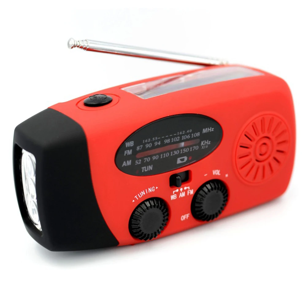 Solar Hand Crank Powered Camping Light With AM/FM Radio Outdoor 2000mAh USB Charging Multifunctional Hand Dynamo LED Flashlight Solar Hand Crank Powered Camping Light With AM/FM Radio Outdoor 2000mAh USB Charging Multifunctional Hand Dynamo LED Flashlight