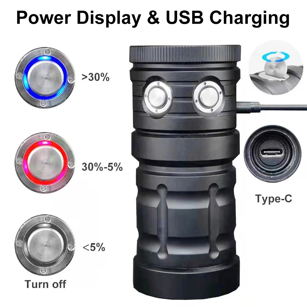 Professional Photography Underwater Lamp For Diving Torch COB LED IPX8 100M Diving Flashlight Camera Video Fill Light Lantern