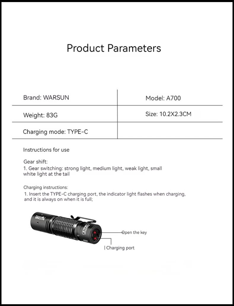 Warsun 18650 Flashlight Emergency Torch Type C Rechargeable Small Portable Lantern Hand Lamp Long Shot Camping Light 800 lumen Warsun 18650 Flashlight Emergency Torch Type C Rechargeable Small Portable Lantern Hand Lamp Long Shot Camping Light 800 lumen