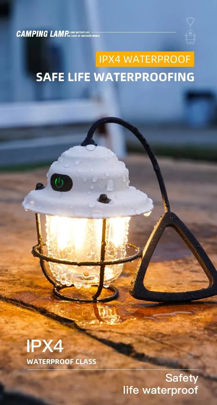 Mini LED Camping Lanterns Type-C Rechargeable Dimming Portable Hanging Tent Light 1200mAh for Hiking Fishing Emergency Lanterns Mini LED Camping Lanterns Type-C Rechargeable Dimming Portable Hanging Tent Light 1200mAh for Hiking Fishing Emergency Lanterns