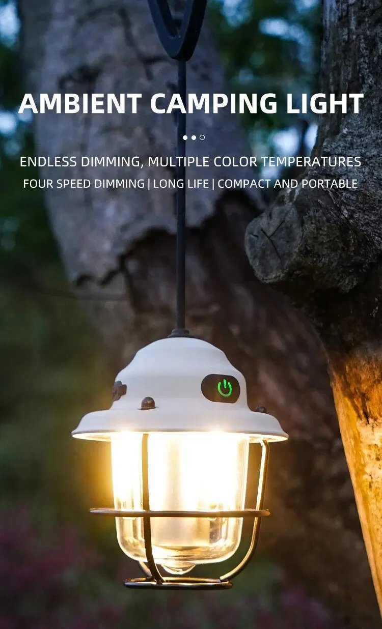 Mini LED Camping Lanterns Type-C Rechargeable Dimming Portable Hanging Tent Light 1200mAh for Hiking Fishing Emergency Lanterns Mini LED Camping Lanterns Type-C Rechargeable Dimming Portable Hanging Tent Light 1200mAh for Hiking Fishing Emergency Lanterns