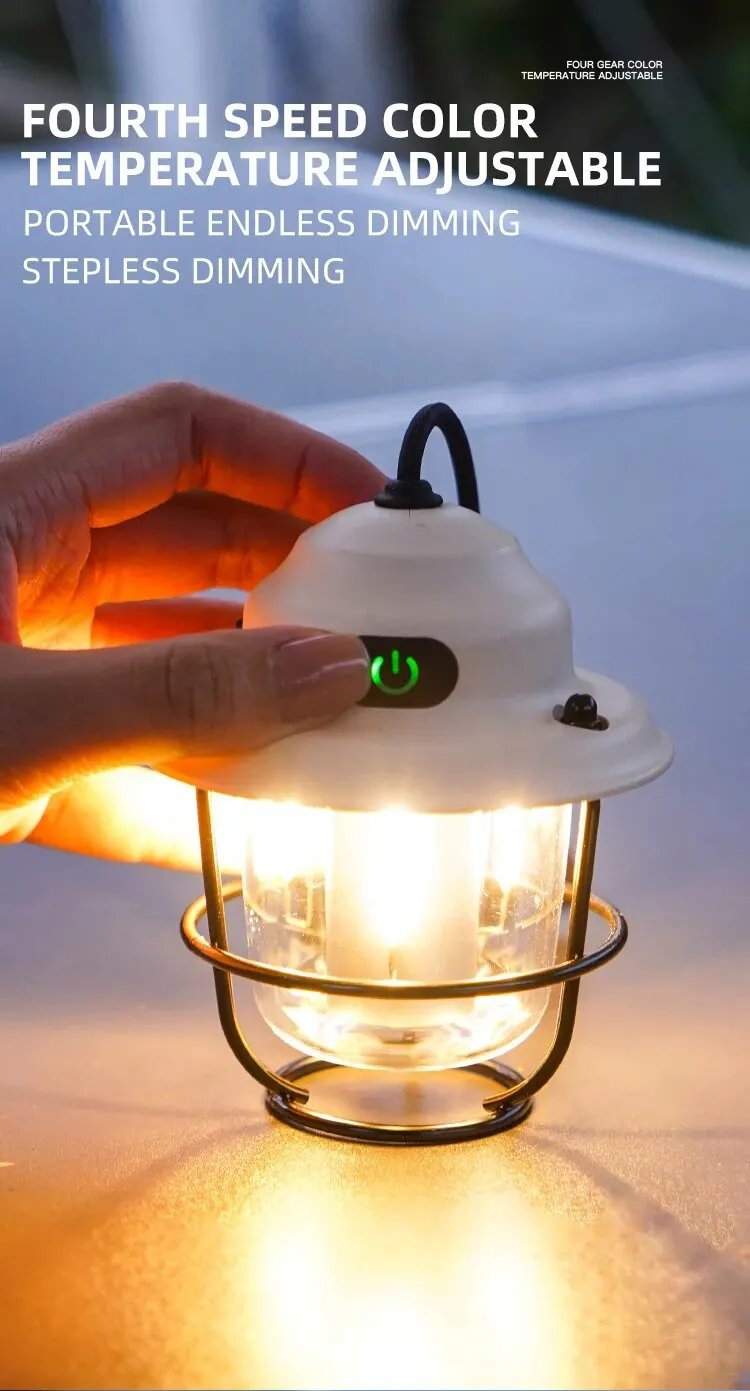 Mini LED Camping Lanterns Type-C Rechargeable Dimming Portable Hanging Tent Light 1200mAh for Hiking Fishing Emergency Lanterns Mini LED Camping Lanterns Type-C Rechargeable Dimming Portable Hanging Tent Light 1200mAh for Hiking Fishing Emergency Lanterns