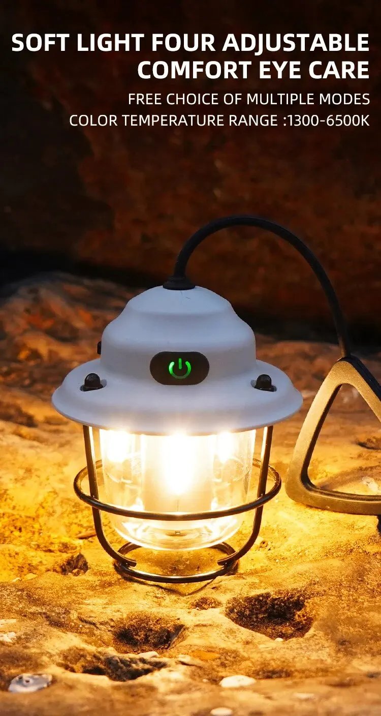 Mini LED Camping Lanterns Type-C Rechargeable Dimming Portable Hanging Tent Light 1200mAh for Hiking Fishing Emergency Lanterns Mini LED Camping Lanterns Type-C Rechargeable Dimming Portable Hanging Tent Light 1200mAh for Hiking Fishing Emergency Lanterns