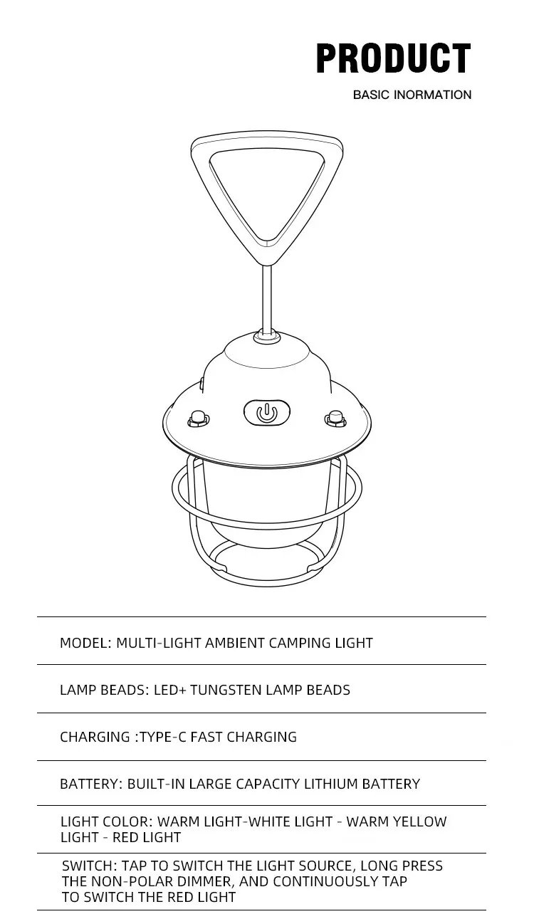 Mini LED Camping Lanterns Type-C Rechargeable Dimming Portable Hanging Tent Light 1200mAh for Hiking Fishing Emergency Lanterns Mini LED Camping Lanterns Type-C Rechargeable Dimming Portable Hanging Tent Light 1200mAh for Hiking Fishing Emergency Lanterns