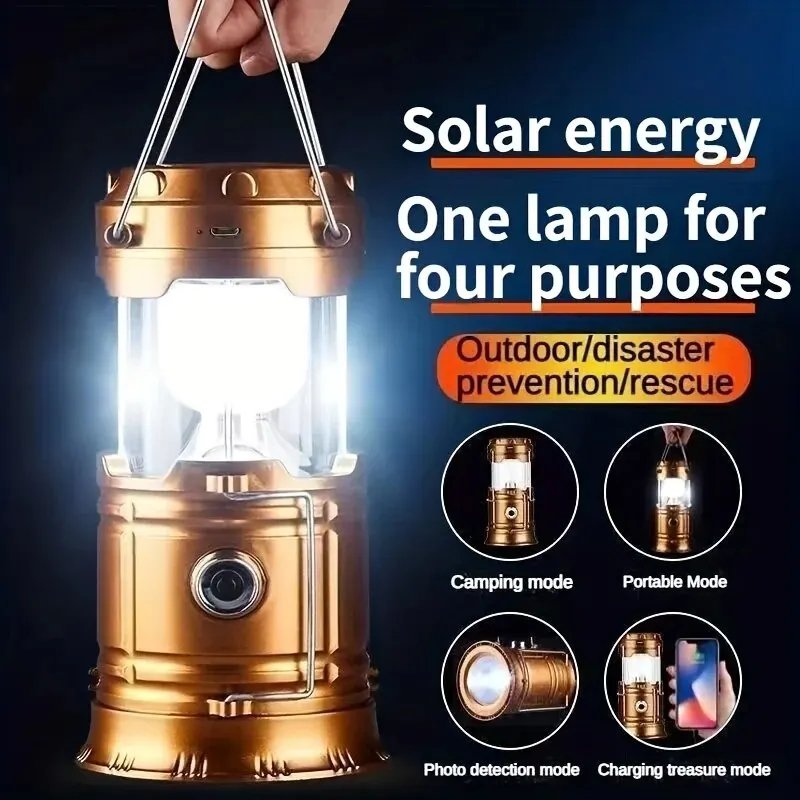 1pc Solar Rechargeable Lantern Outdoor Camping Lamp Solar Multifunctional Household Portable Strong Light Emergency Lantern 1pc Solar Rechargeable Lantern Outdoor Camping Lamp Solar Multifunctional Household Portable Strong Light Emergency Lantern