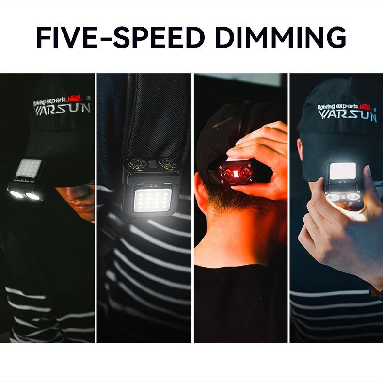 Warsun Owl Headlamp Type-c Rechargeable Headlight Portable Rotating Hunting Lights Led Flashlight Fishing Front Bicycle Light