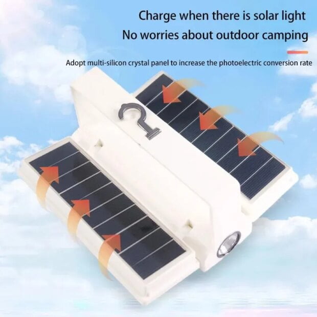 Folding Portable Solar Power LED Camping Lamp Lantern Outdoor Flashlight Hiking Adventure Fishing Emergency Tent Light - Image 2