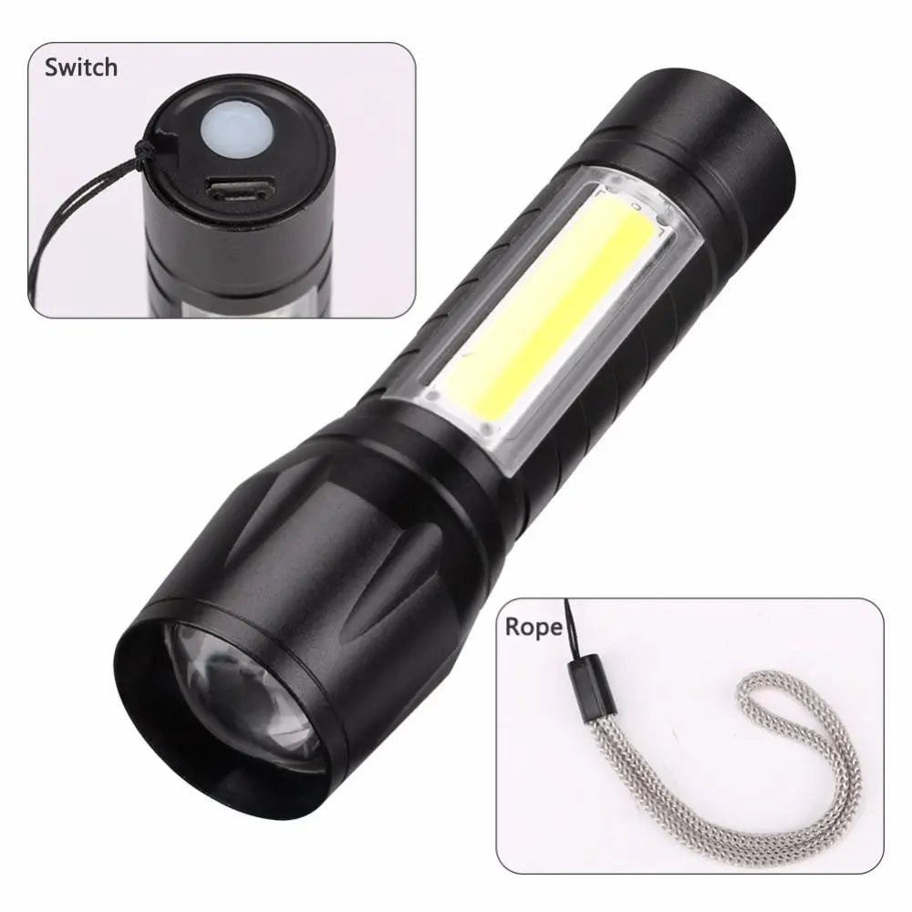 Portable Rechargeable Zoom LED Flashlight XP-G Q5 Mini Flash Light Torch Lantern 3 Lighting Modes Camping lamp