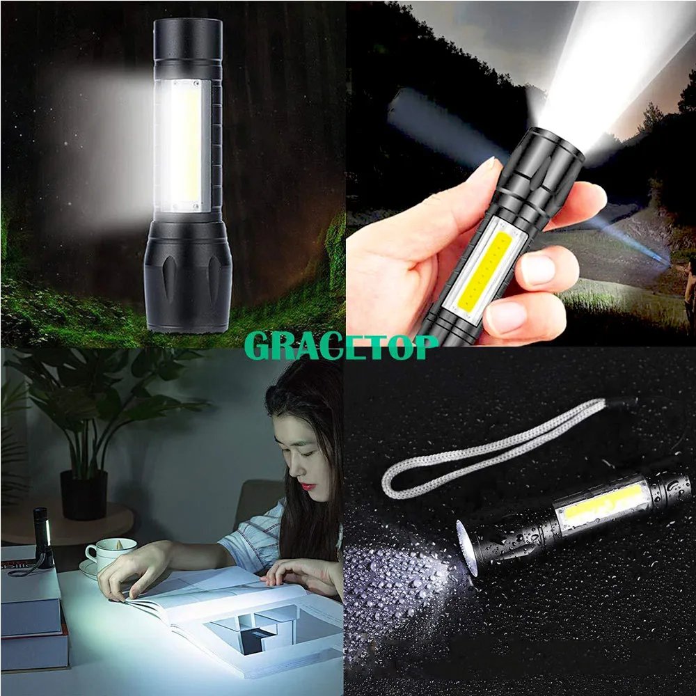 Portable Rechargeable Zoom LED Flashlight XP-G Q5 Mini Flash Light Torch Lantern 3 Lighting Modes Camping lamp - Image 6