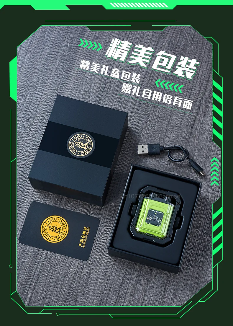 2024 Mecha Style Metal Decompression Gyro Lighter Cool LED Lantern Outdoor Windproof Double Arc Lighter Men's Tools Wholesale 2024 Mecha Style Metal Decompression Gyro Lighter Cool LED Lantern Outdoor Windproof Double Arc Lighter Men's Tools Wholesale