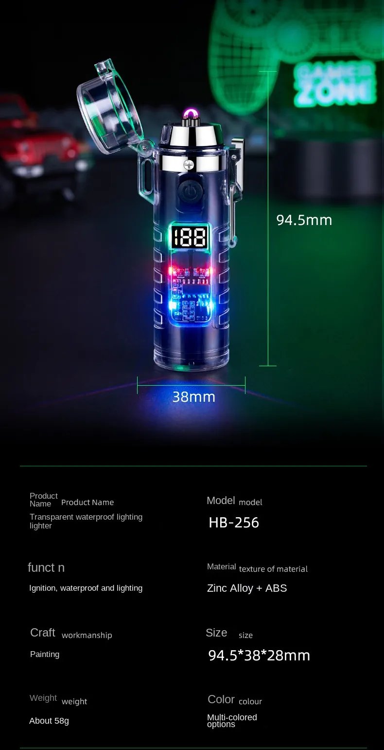 Stylish USB Rechargeable Electric Lighter Cool Windproof Dual ARC Plasma Lighters for Men Outdoor Camping Gadgets Fire Starter