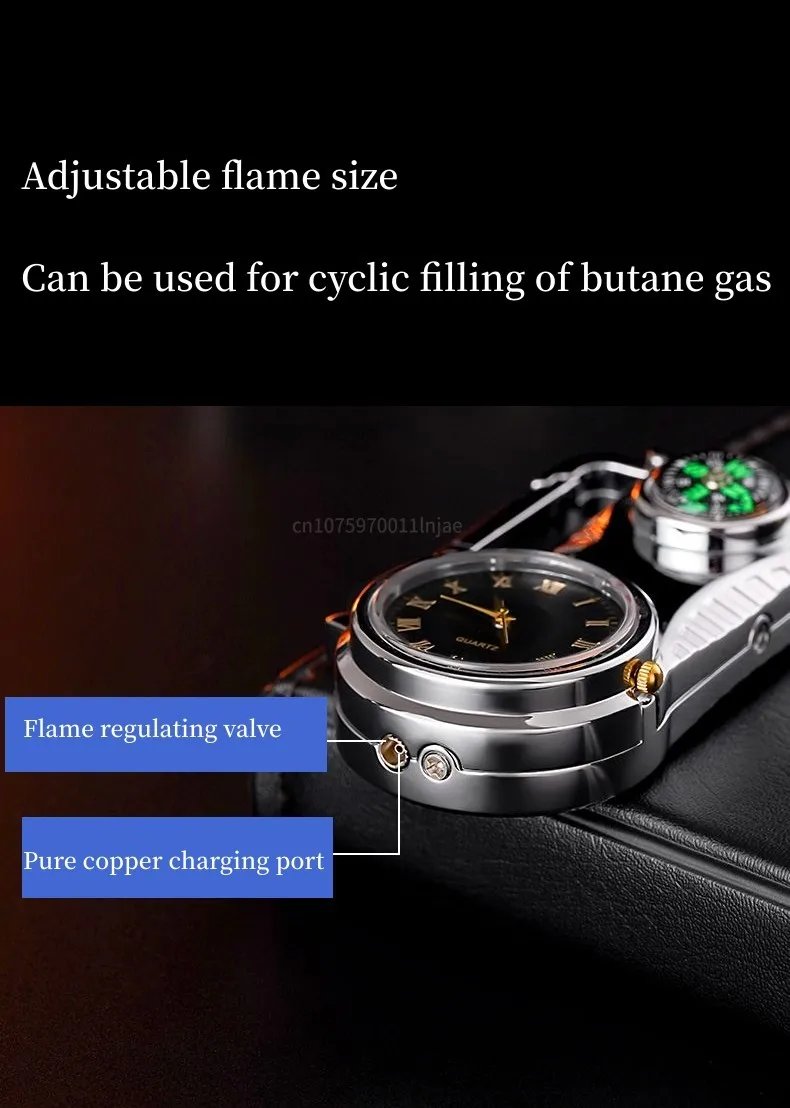 Outdoor Compass Keychain Inflatable Windproof Lighter Multi-function Watch Bottle Opener Red Flame Butane Lighters Survival Tool Outdoor Compass Keychain Inflatable Windproof Lighter Multi-function Watch Bottle Opener Red Flame Butane Lighters Survival Tool