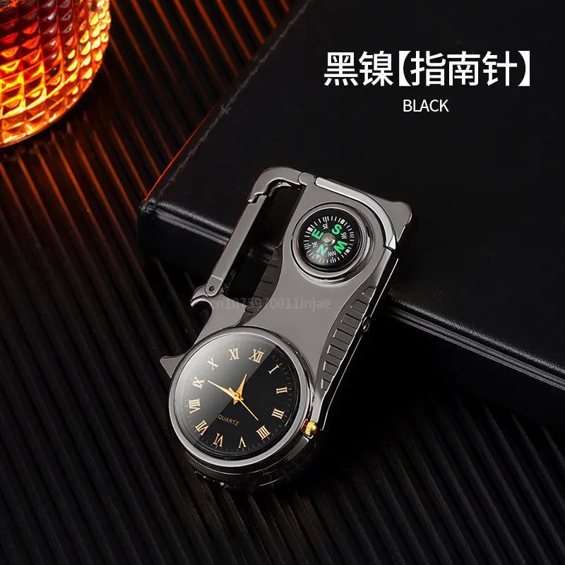 Outdoor Compass Keychain Inflatable Windproof Lighter Multi-function Watch Bottle Opener Red Flame Butane Lighters Survival Tool Outdoor Compass Keychain Inflatable Windproof Lighter Multi-function Watch Bottle Opener Red Flame Butane Lighters Survival Tool