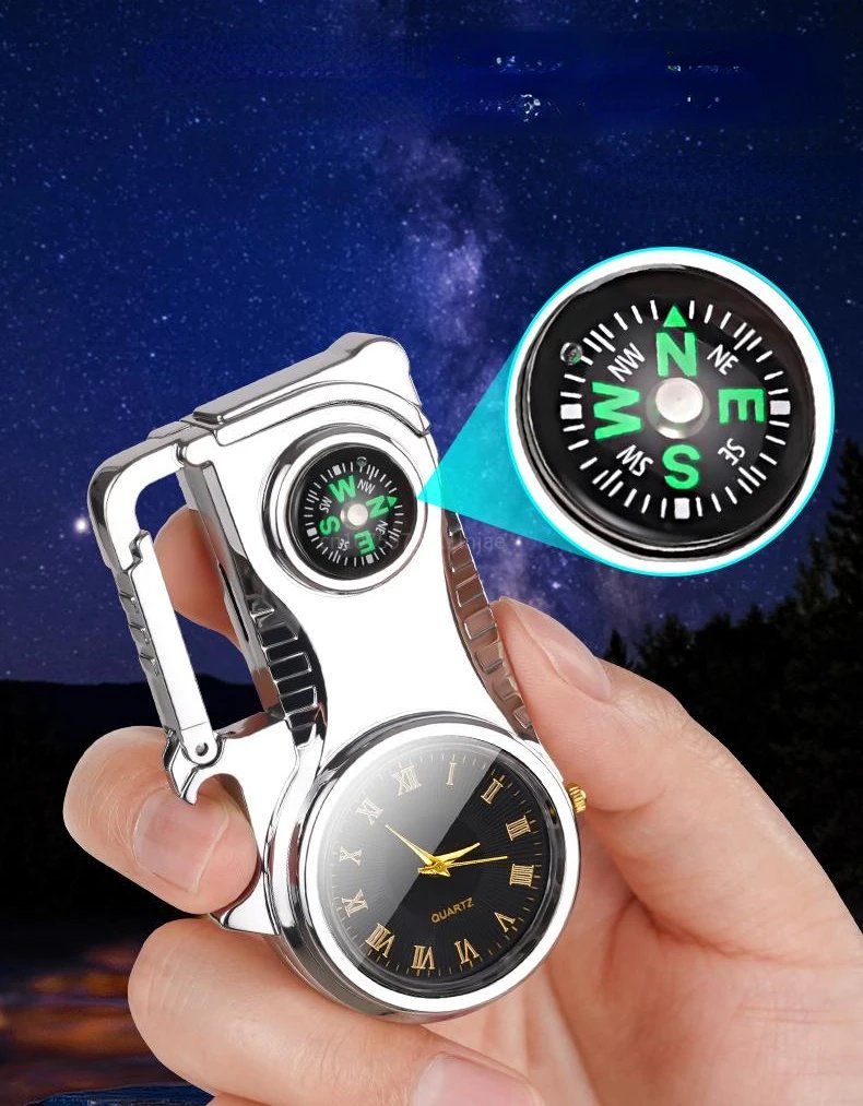 Outdoor Compass Keychain Inflatable Windproof Lighter Multi-function Watch Bottle Opener Red Flame Butane Lighters Survival Tool Outdoor Compass Keychain Inflatable Windproof Lighter Multi-function Watch Bottle Opener Red Flame Butane Lighters Survival Tool