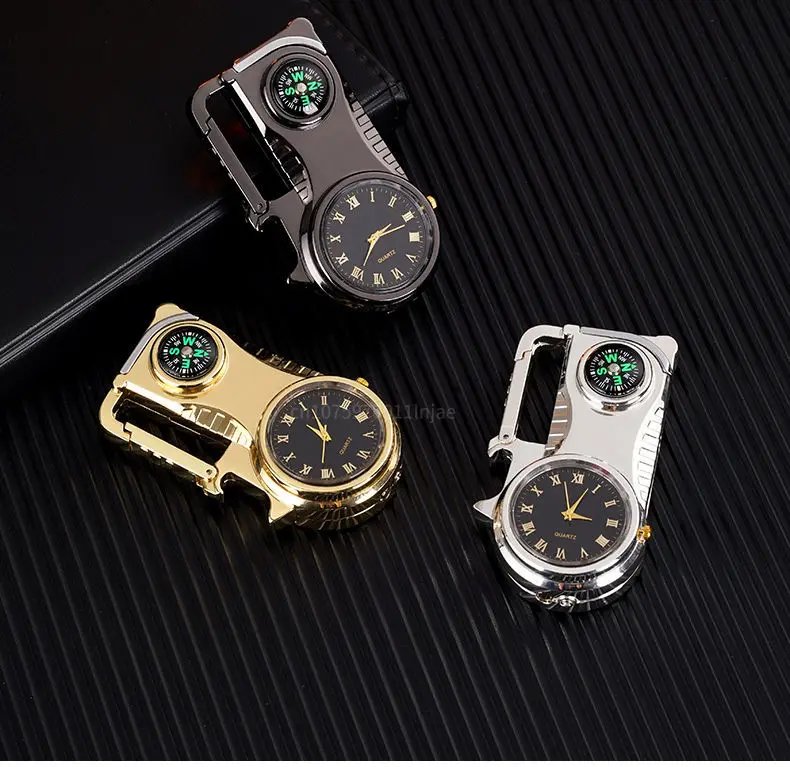 Outdoor Compass Keychain Inflatable Windproof Lighter Multi-function Watch Bottle Opener Red Flame Butane Lighters Survival Tool Outdoor Compass Keychain Inflatable Windproof Lighter Multi-function Watch Bottle Opener Red Flame Butane Lighters Survival Tool