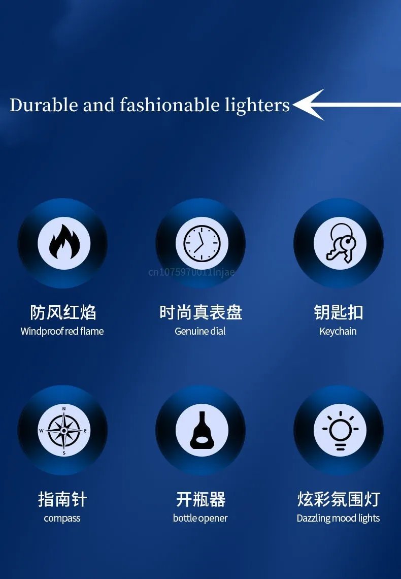 Outdoor Compass Keychain Inflatable Windproof Lighter Multi-function Watch Bottle Opener Red Flame Butane Lighters Survival Tool Outdoor Compass Keychain Inflatable Windproof Lighter Multi-function Watch Bottle Opener Red Flame Butane Lighters Survival Tool