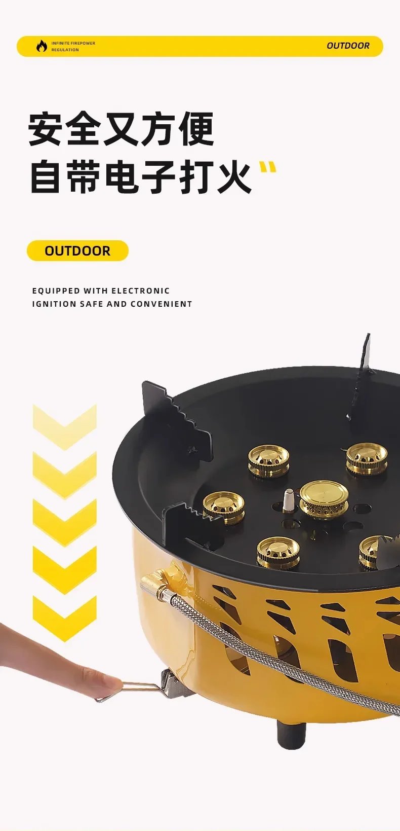 20000W 7-Core Camping Stove Strong Fire Power Portable Tourist Camping Burners Folding Hiking Picnic BBQ Cooking Equipment