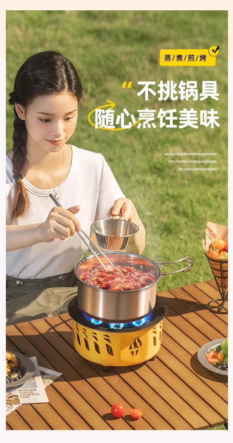 20000W 7-Core Camping Stove Strong Fire Power Portable Tourist Camping Burners Folding Hiking Picnic BBQ Cooking Equipment