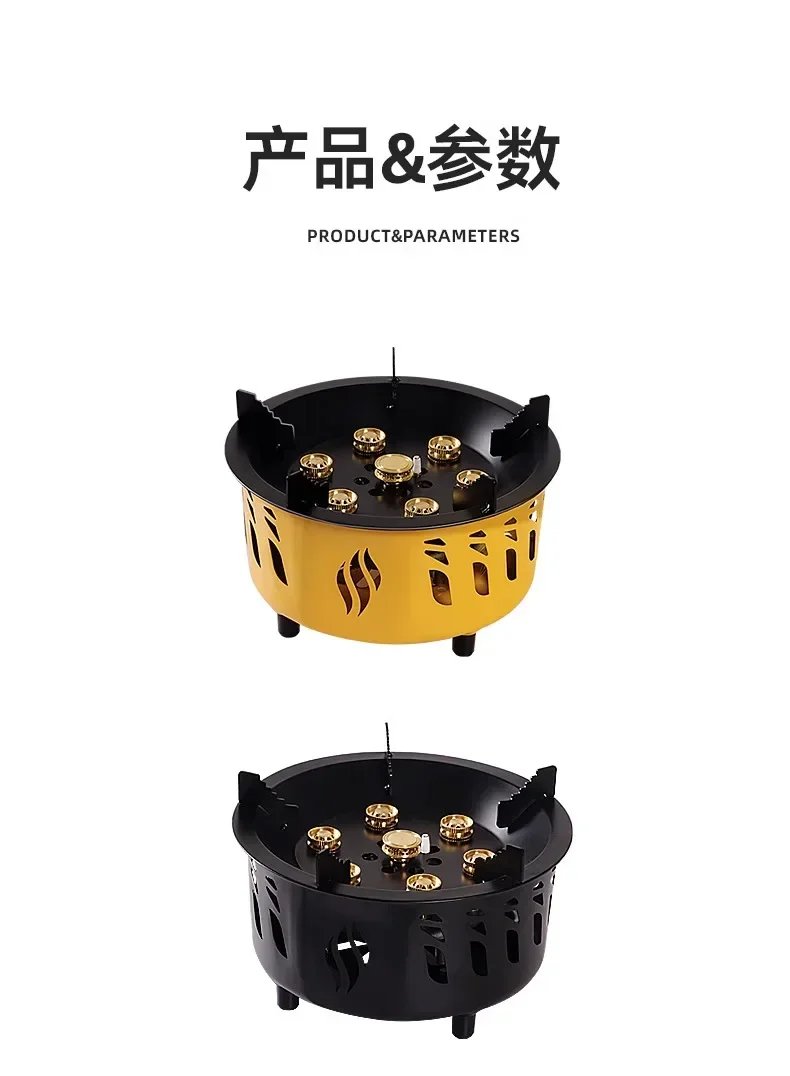 20000W 7-Core Camping Stove Strong Fire Power Portable Tourist Camping Burners Folding Hiking Picnic BBQ Cooking Equipment