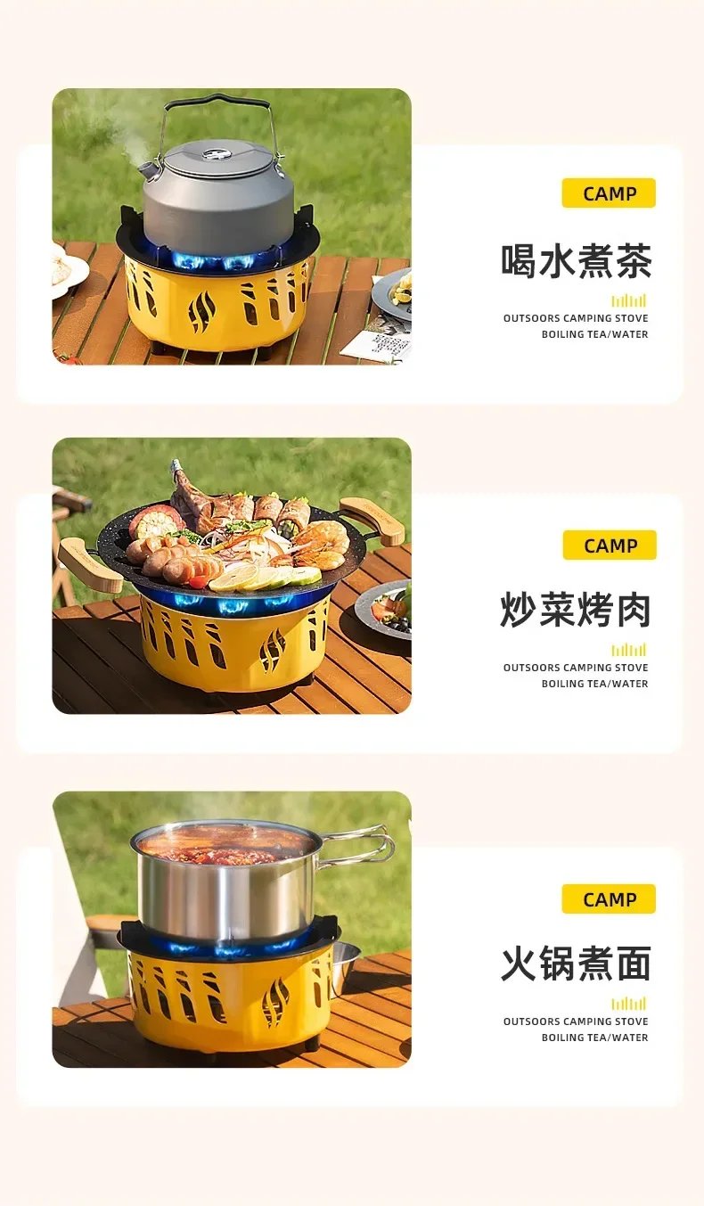 20000W 7-Core Camping Stove Strong Fire Power Portable Tourist Camping Burners Folding Hiking Picnic BBQ Cooking Equipment