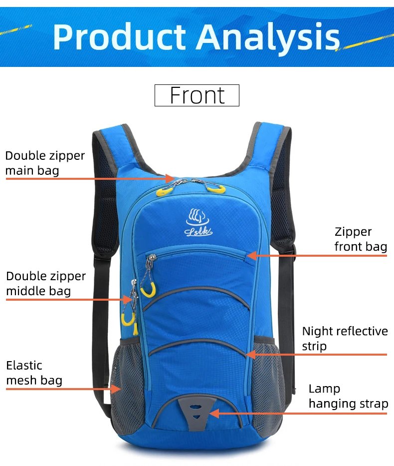 Outdoor Sports Backpack Bike Cycling Pack Hiking Knapsack Camping Rucksack Waterproof Commuting Travel Mountaineering Climb Bag