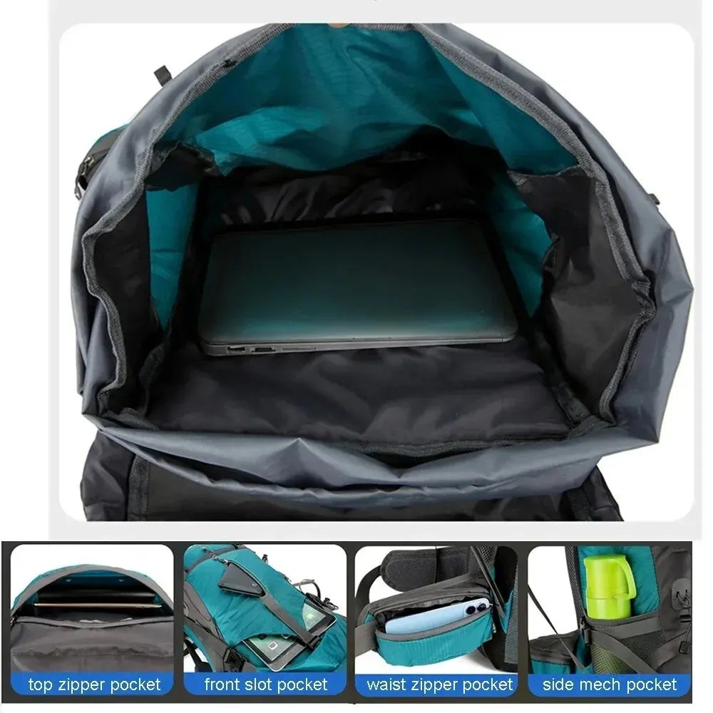 Waterproof Nylon Bag Camping Travel Backpack With Rain Cover Outdoor Hiking Mountaineering Men Shoulder Tactical Military Bags - Image 4