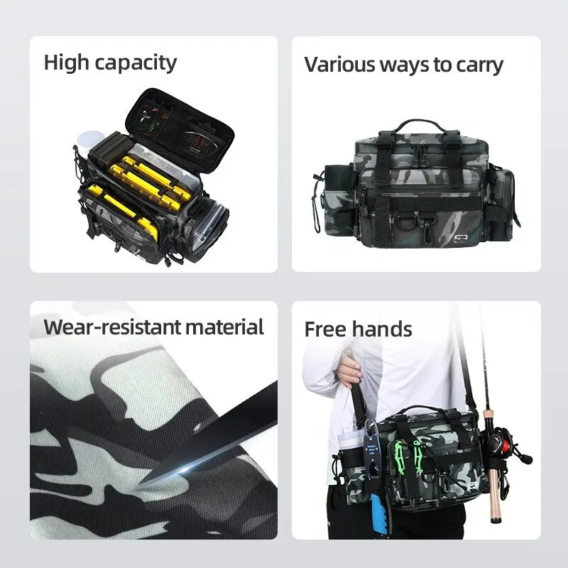 Multi-Functional Waterproof Fishing Tackle Storage Bag Lure Accessories Diagonal Waist Bags - Image 6