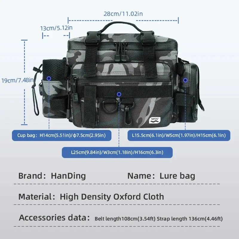 Multi-Functional Waterproof Fishing Tackle Storage Bag Lure Accessories Diagonal Waist Bags - Image 5