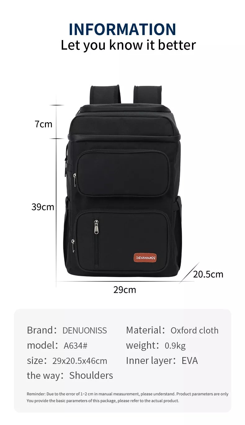 DENUONISS Picnic Cooler Bag Large Capacity Camping Meal Thermal Backpack With Bottle Opener 100% Leakproof Insulated Cooler Bags - Image 11