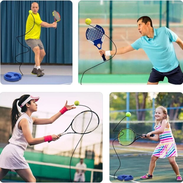 Heavy Duty Tennis Training Aids Base With Elastic Rope Ball Practice Self-Duty Rebound Tennis Trainer Partner Sparring Device - Image 5
