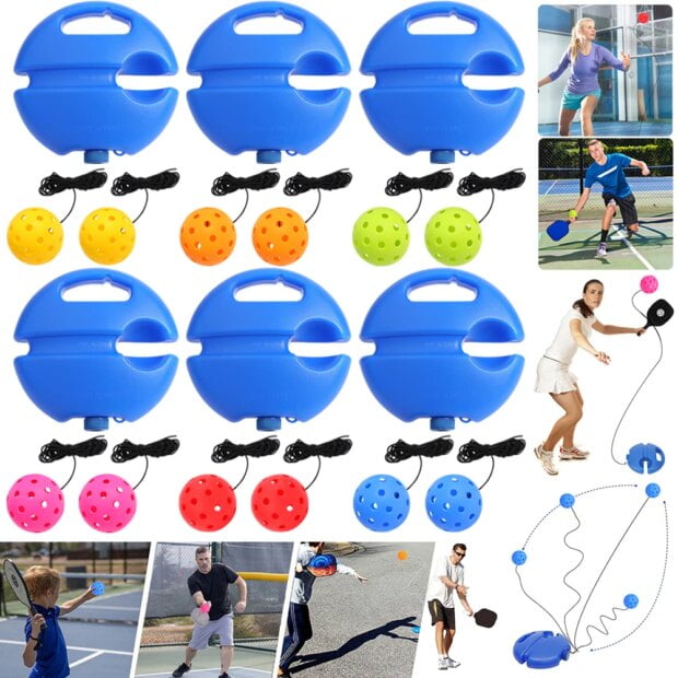 Pickleball Training Aids Bases With Elastic Rope Ball Professional Pickleball Practice Tool Self-Duty Rebound Pickleball Trainer - Image 6