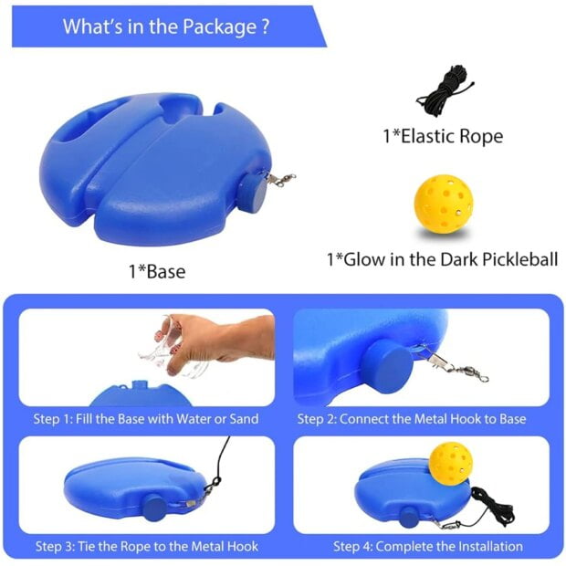 Pickleball Training Aids Bases With Elastic Rope Ball Professional Pickleball Practice Tool Self-Duty Rebound Pickleball Trainer - Image 4