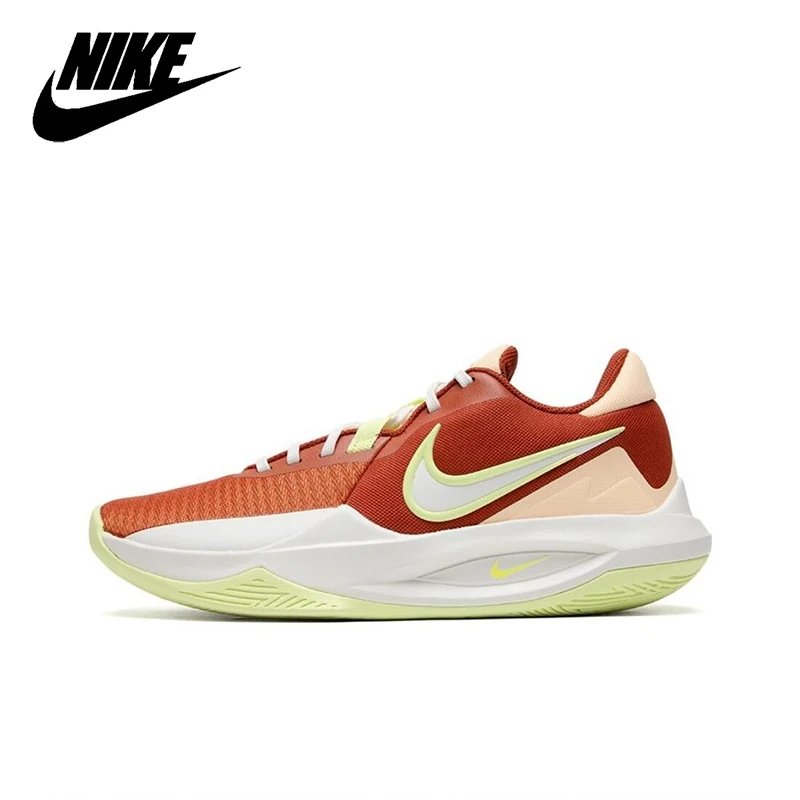 Original Nike Precision 6 Man's Basketball Shoes Low Top Wear Resistant Non-slip Black White Sneakers DD9535-004