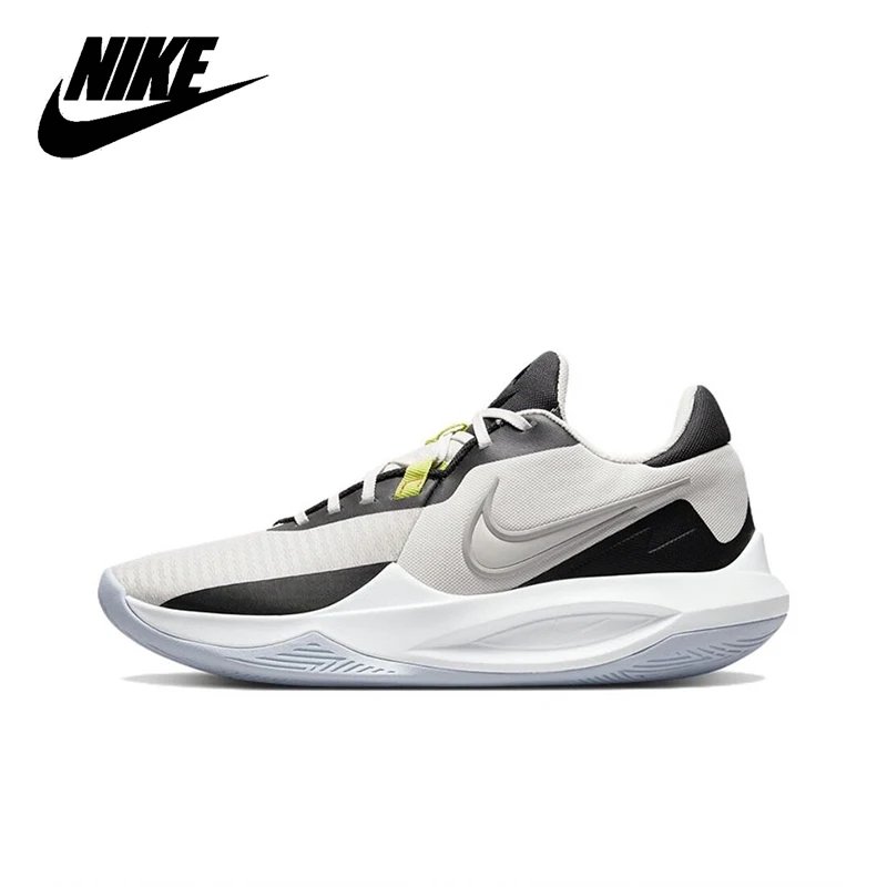 Original Nike Precision 6 Man's Basketball Shoes Low Top Wear Resistant Non-slip Black White Sneakers DD9535-004