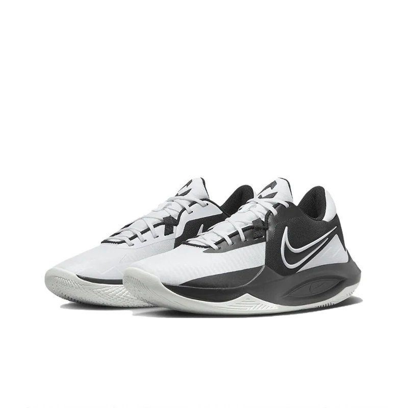 Original Nike Precision 6 Man's Basketball Shoes Low Top Wear Resistant Non-slip Black White Sneakers DD9535-004