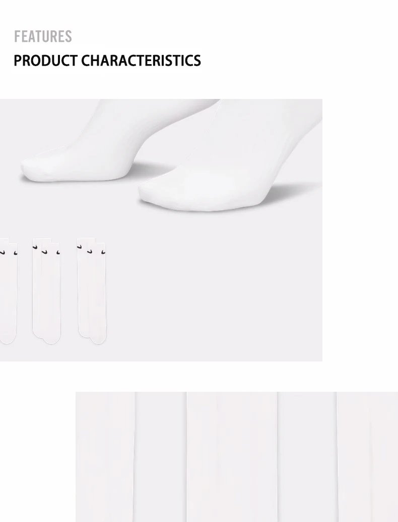 Original Nike Lightweight Unisex Sports Socks Men's and Women's 3 Pairs Casual Breathable Tube White Short Socks M L XL SX4706