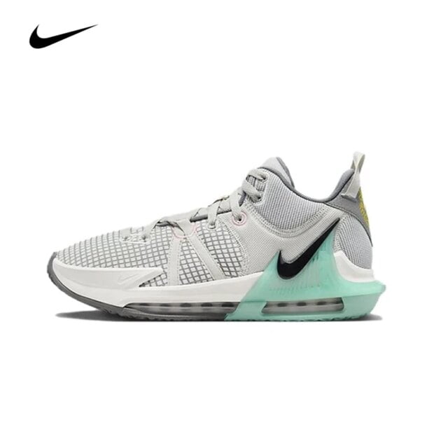 Original Nike LeBron Witness 7 EP James Man's Basketball Shoes Low Top Wear Resistant Non-slip Grayish Green Sneakers DM1122-006