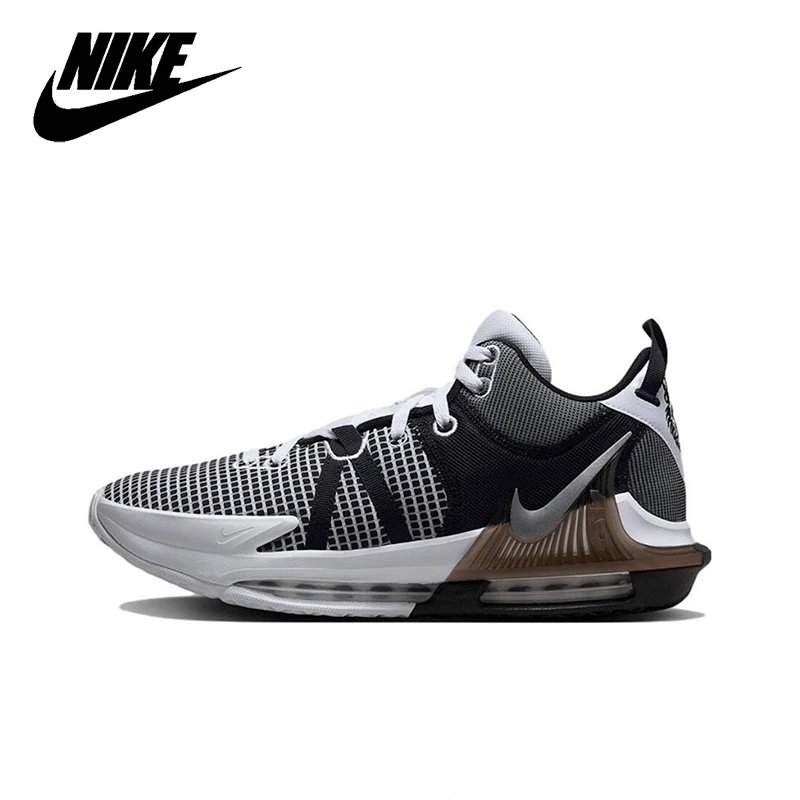 Original Nike LeBron Witness 7 EP James Man's Basketball Shoes Low Top Wear Resistant Non-slip Grayish Green Sneakers DM1122-006