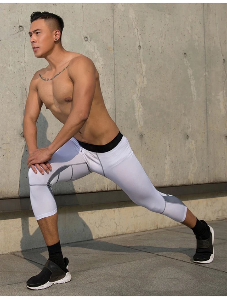 Men's Lycra Compression Pants Cycling Running Basketball Soccer Elasticity Sweatpants Fitness Tights Legging Trousers Rash Guard