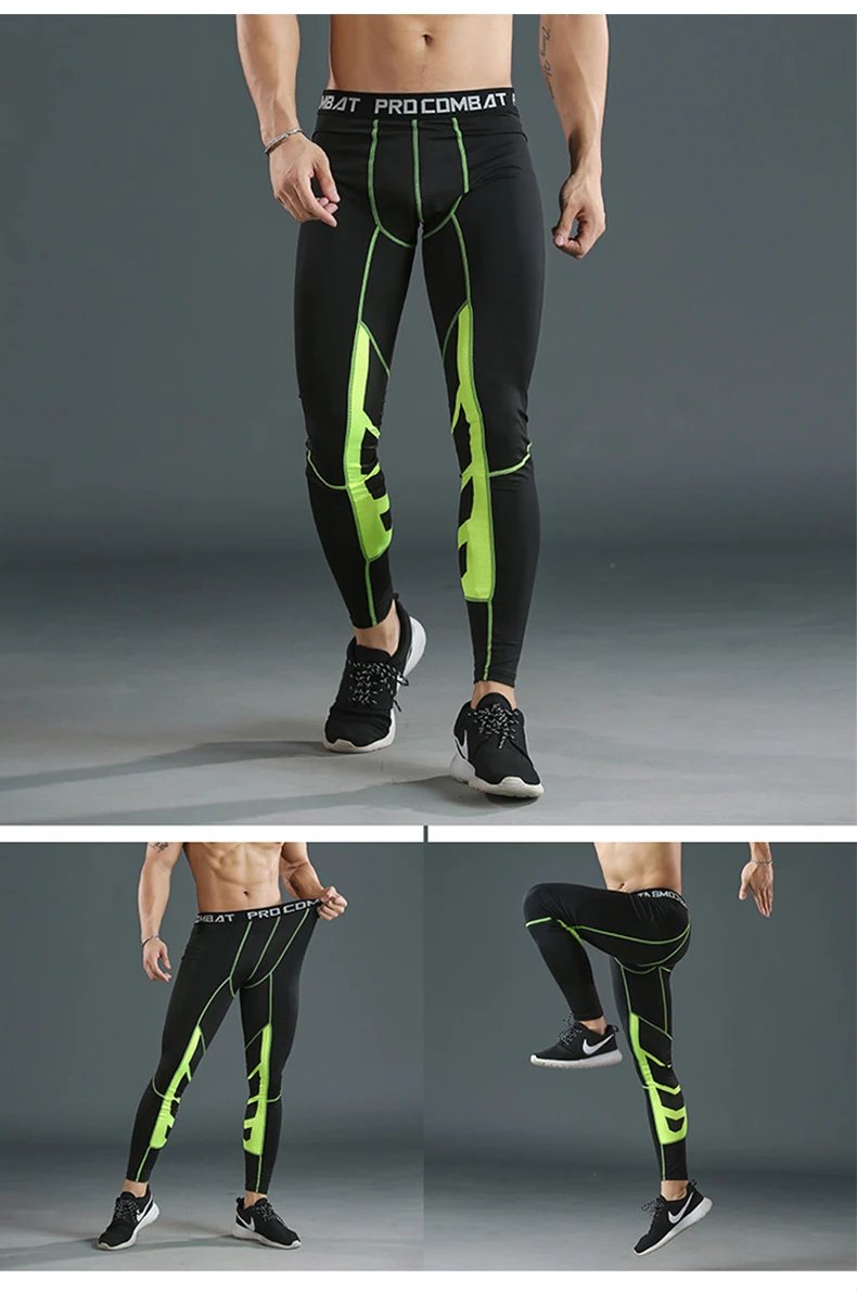 Men's Lycra Compression Pants Cycling Running Basketball Soccer Elasticity Sweatpants Fitness Tights Legging Trousers Rash Guard
