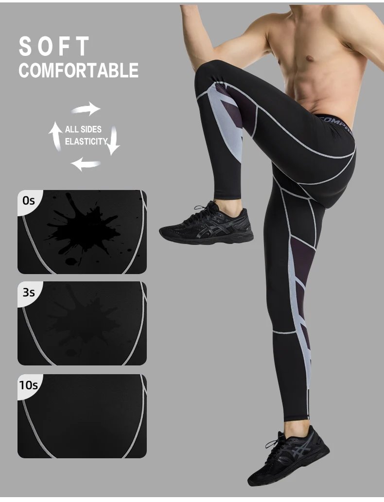 Men's Lycra Compression Pants Cycling Running Basketball Soccer Elasticity Sweatpants Fitness Tights Legging Trousers Rash Guard