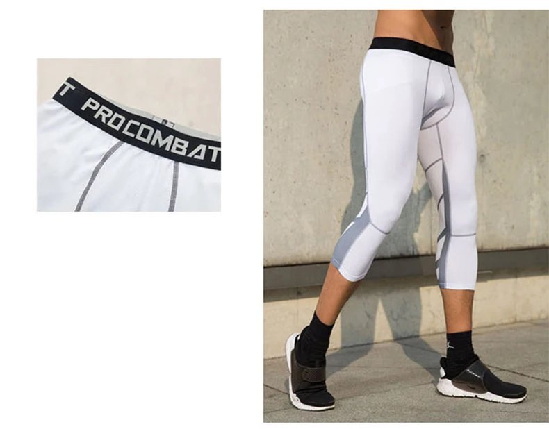 Men's Lycra Compression Pants Cycling Running Basketball Soccer Elasticity Sweatpants Fitness Tights Legging Trousers Rash Guard