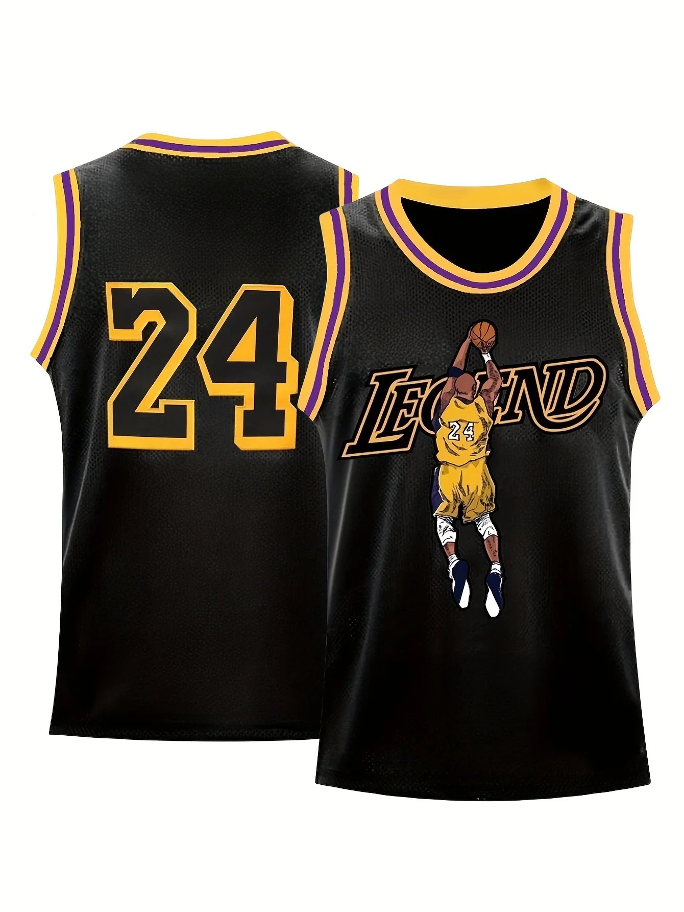 2024 Basketball Jersey Kids Adult Tank Top Kobe 24 Jordan 23 James 23 Vest Sports Tops Men's T-Shirt Summer Breathable Boy Vest