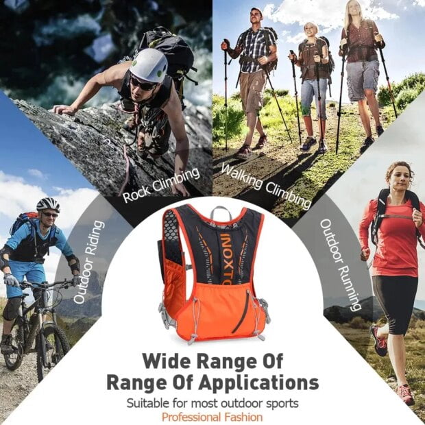 INOXTO- Ultra Lightweight Running Backpack Hydration Vest, for Bicycle Marathon Hiking - Image 4